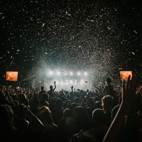 people gathering on concert field